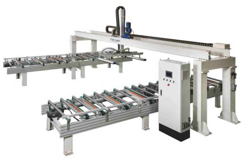 Automatic loading and unloading line for 4-end Saw